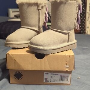 UGG Kids' Grey Boots with Lavender Details